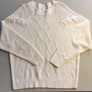 EUC Ivory Fringe Sweater